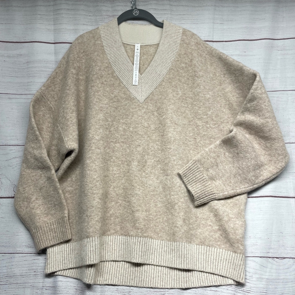 V-Neck Beige Sweater